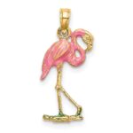 14K 3-D Pink Enameled Flamingo Charm - Image 4