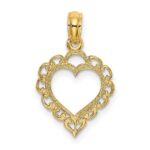 14K Heart with Lace Border Charm