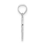 14K White Gold Cut-Out and Textured Woven Heart Charm - Image 2