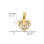 14K Polished Filigree Heart Pendant - Image 3