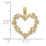 14K Cut-Out Floral Border Heart Charm - Image 3