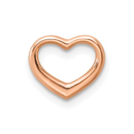 14K Rose Polished Floating Heart Chain Slide