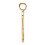 14K Polished Heart with Double Heart Tassel Pendant - Image 2