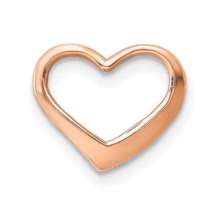 14K Rose Polished Floating Heart Chain Slide