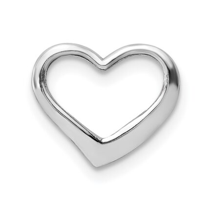 14K White Gold 2-D Floating Heart Charm