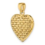 14K 3-D Diamond-cut Puffed Heart Charm - Image 5