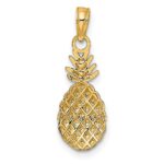 14K Textured Pineapple Charm - Image 4