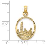 14K Chicago Skyline In Circle Frame Charm - Image 3