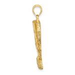 14K 2-D Polished Textured Nefertiti Profile Charm - Image 2