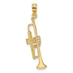 14K Polished Trumpet Charm