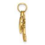 14K Moveable Dangling Heart Lock and Key Charm - Image 2