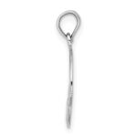 14K White Gold Polished Round Claddagh Charm - Image 2