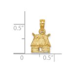 14K 3-D Bungalow Island Hut Charm - Image 3
