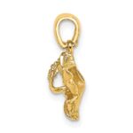 14K Textured Hibiscus Flower Charm - Image 2