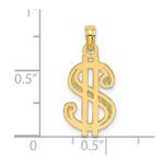 14K Textured Dollar Sign Charm - Image 3