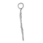 14K White Gold Polished Double Vertical Feet Charm - Image 2