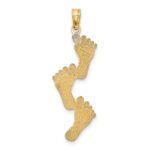 14K Polished Triple Vertical Feet Charm - Image 4