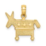 14K 3-D Textured Democratic Donkey Charm
