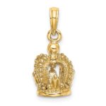 14K 3-D Polished Crown Charm - Image 4