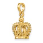 14K 3-D Polished Crown Charm - Image 5