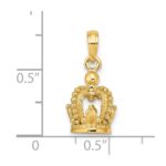 14K 3-D Polished Crown Charm - Image 3