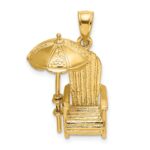 14K 3-D Beach Chair with Umbrella Charm