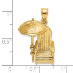 14K 3-D Beach Chair with Umbrella Charm - Image 3
