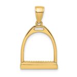 14K 3-D Polished Large Horse Stirrup Charm