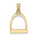 14K 3-D Polished Small Horse Stirrup Charm - Image 4