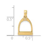 14K 3-D Polished Small Horse Stirrup Charm - Image 3