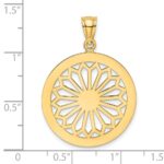 14K Retro Daisy In Round Frame Charm - Image 3