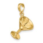 14K 3-D Polished Martini Glass Charm - Image 5