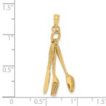 14K 3-D Moveable Knife, Fork, and Spoon Charm - Image 3