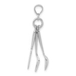 14K White Gold 3-D Moveable Knife, Fork, and Spoon Charm - Image 2