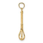 14K 3-D  Polished Whisk Charm - Image 2