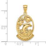 14K PUERTO RICO with Dolphin Sunset Scene Charm - Image 3