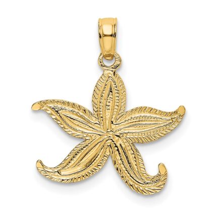 14K Flat Starfish Charm