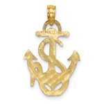 14K Polished Anchor and Rope Charm - Image 4