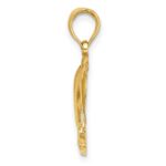 14K Polished NAGS HEAD with Jumping Dolphins Charm - Image 2