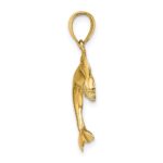 14K 2-D Polished Dolphin Jumping Charm - Image 2