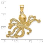 14K Textured Large Octopus Charm - Image 3