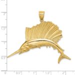 14K Large Polished Sailfish Charm - Image 3