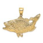 14K Large Open Mouth Bass Fish Charm