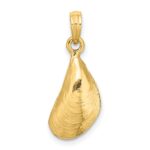 14K 3-D Polished Mussel Shell Charm