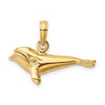 14K 3-D Polished Bowhead Whale Charm