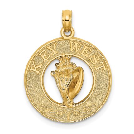 14K KEY WEST with Conch Shell Circle Charm
