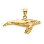 14K 3-D Textured Underside Humpback Whale Charm - Image 3