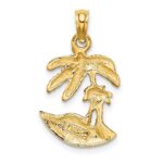 14K 2-D Palm Trees On Island Charm - Image 4