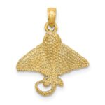 14K Textured Spotted Eagle Ray Charm