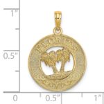 14K FLORIDA with Double Palm Tree Circle Charm - Image 3